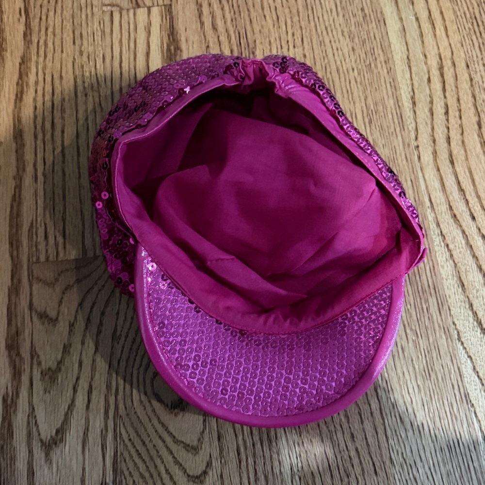 Hot Pink Sequin Newsboy Cap - Picture 2 of 4